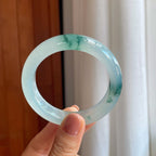 冰种飘花翡翠平安镯（54.6mm）（yc278700）