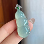 18k金镶冰种蓝晴底翡翠豆子（yc242742）