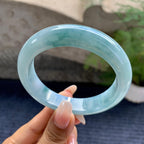 细糯种蓝底飘花平安镯（57.7mm）（yc200972）