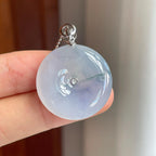 18k金扣糯冰飘花翡翠平安扣（yc255811）