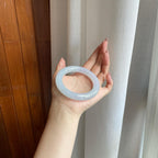 糯冰飘花翡翠圆条手镯（57mm）（yc284956）