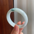 糯冰飘花翡翠平安镯（51mm)（yc329632）