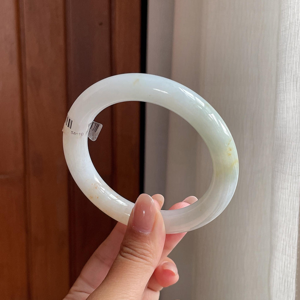 糯冰洒金特色圆条手镯 55圈 天然缅甸A货翡翠（yc522162）