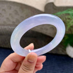糯冰种紫罗兰圆条手镯（55.8mm）（yc233913）