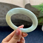 细糯种黄翡圆条手镯（53.8mm）（yc281530）