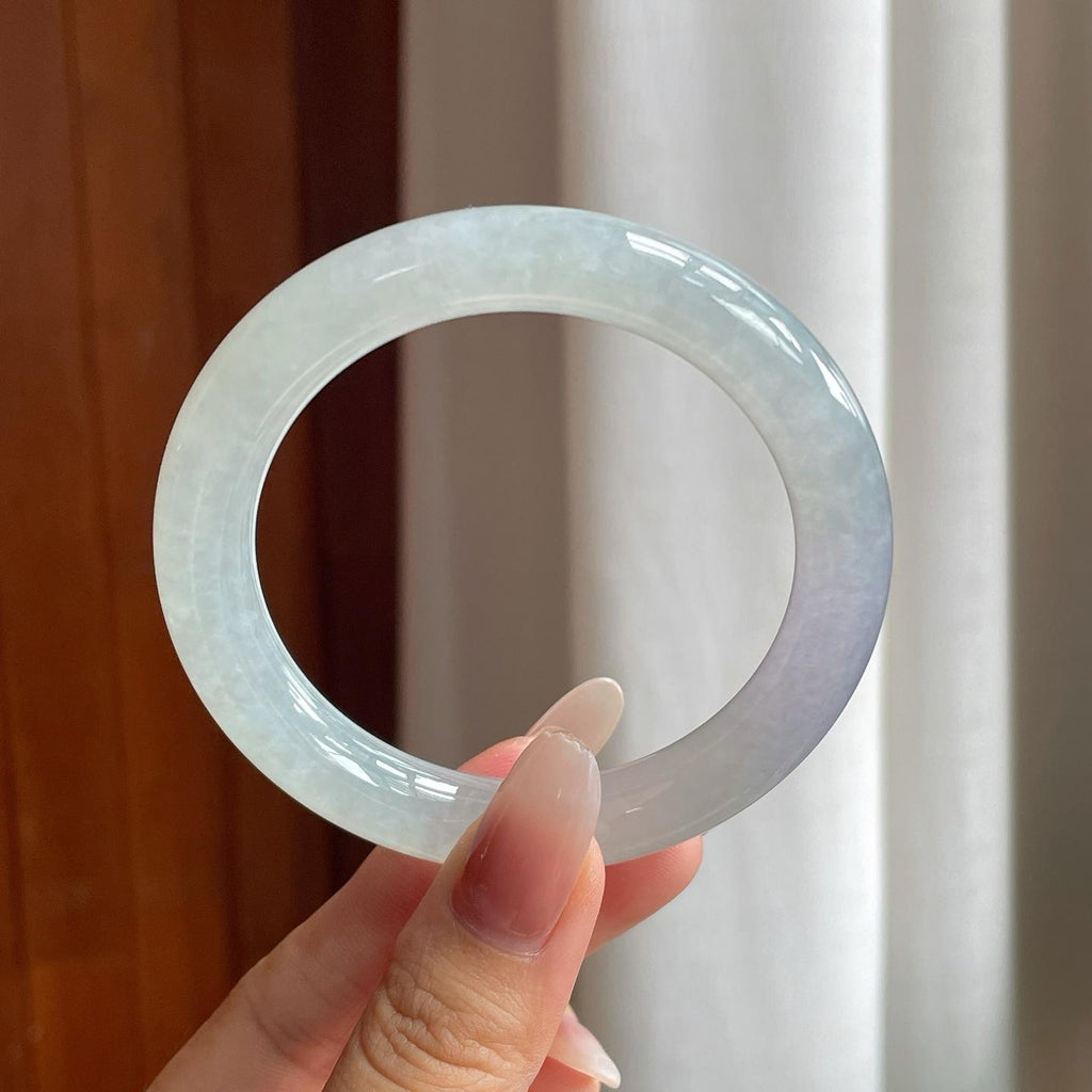 冰种淡春底翡翠圆条手镯（56.3mm）（yc263533）