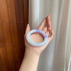 细糯冰飘紫罗兰翡翠圆条手镯（55mm）（yc282499）