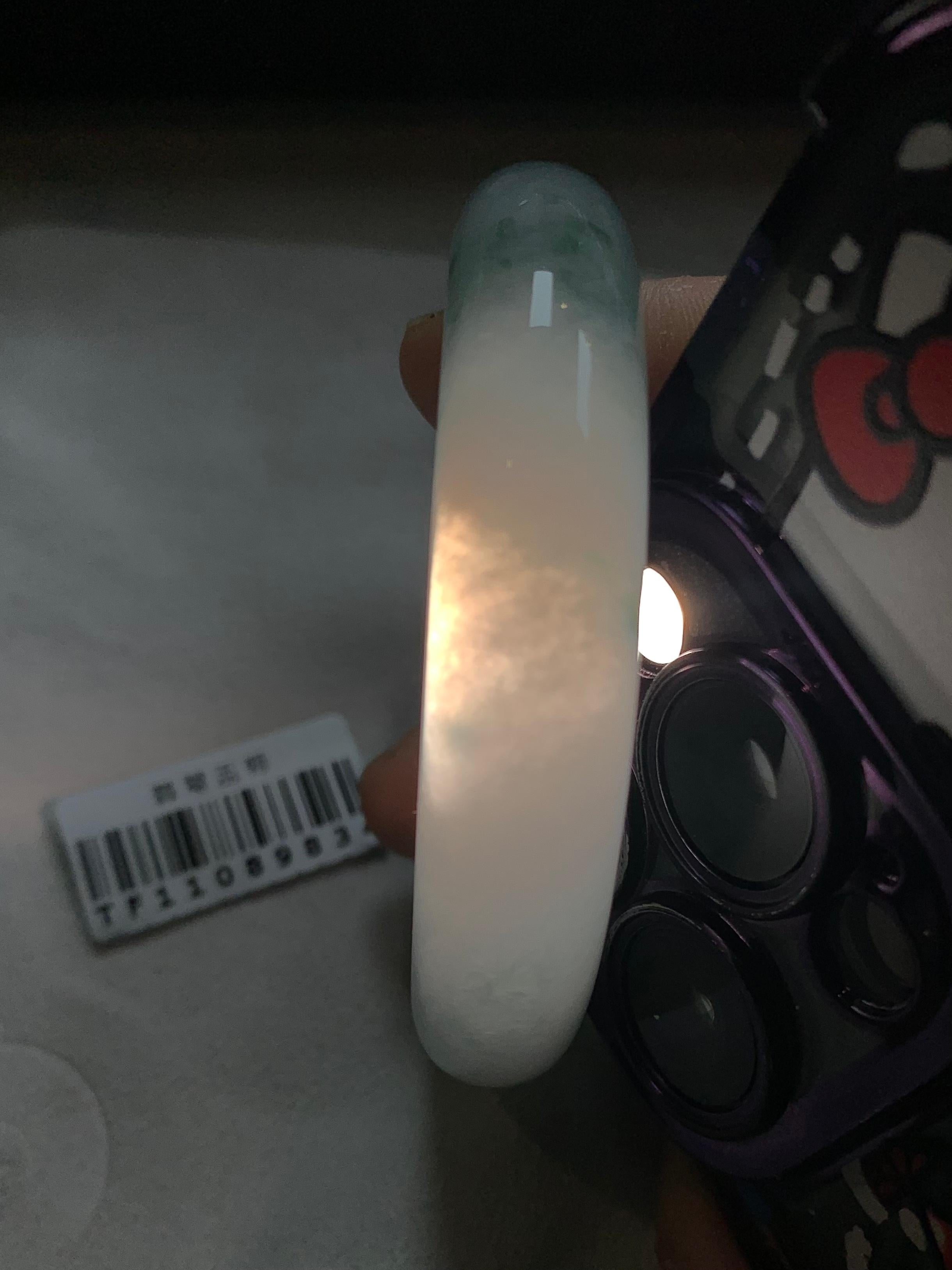 糯冰种飘花平安镯（55mm）（yc264529）