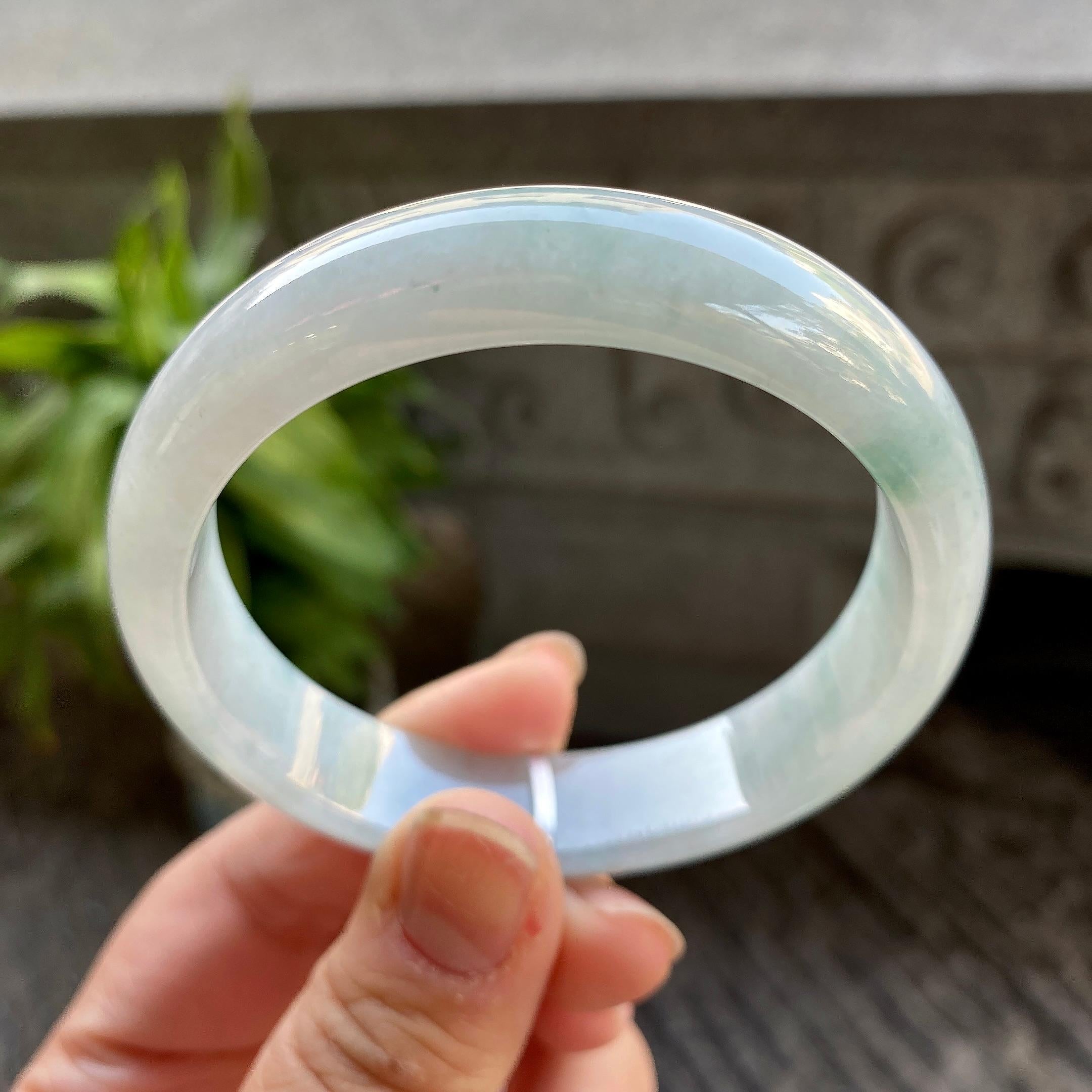 细糯种飘花平安镯（56.8mm）（yc311027）
