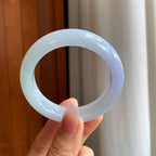 糯冰春带彩翡翠平安镯（51.8mm）（yc311411）