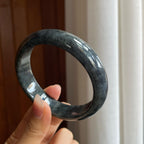 糯冰乌鸡翡翠平安镯（63mm）（yc318681）