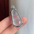 18k金镶冰玻种雪花棉翡翠豆子（yc248486）