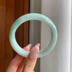 细糯冰飘花翡翠平安镯（63.8mm（yc286501）