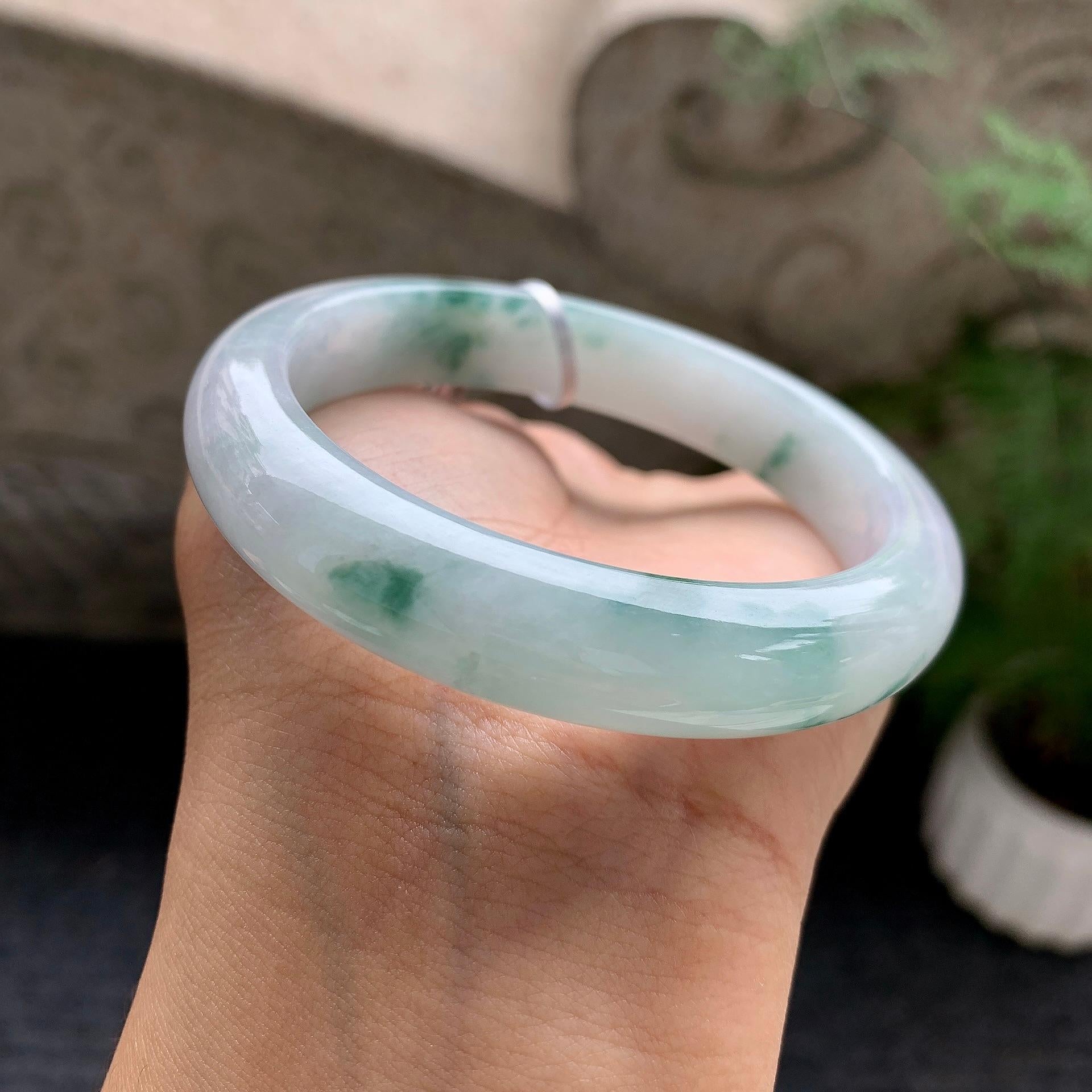 细糯种飘花平安镯（56.8mm）（yc196514）