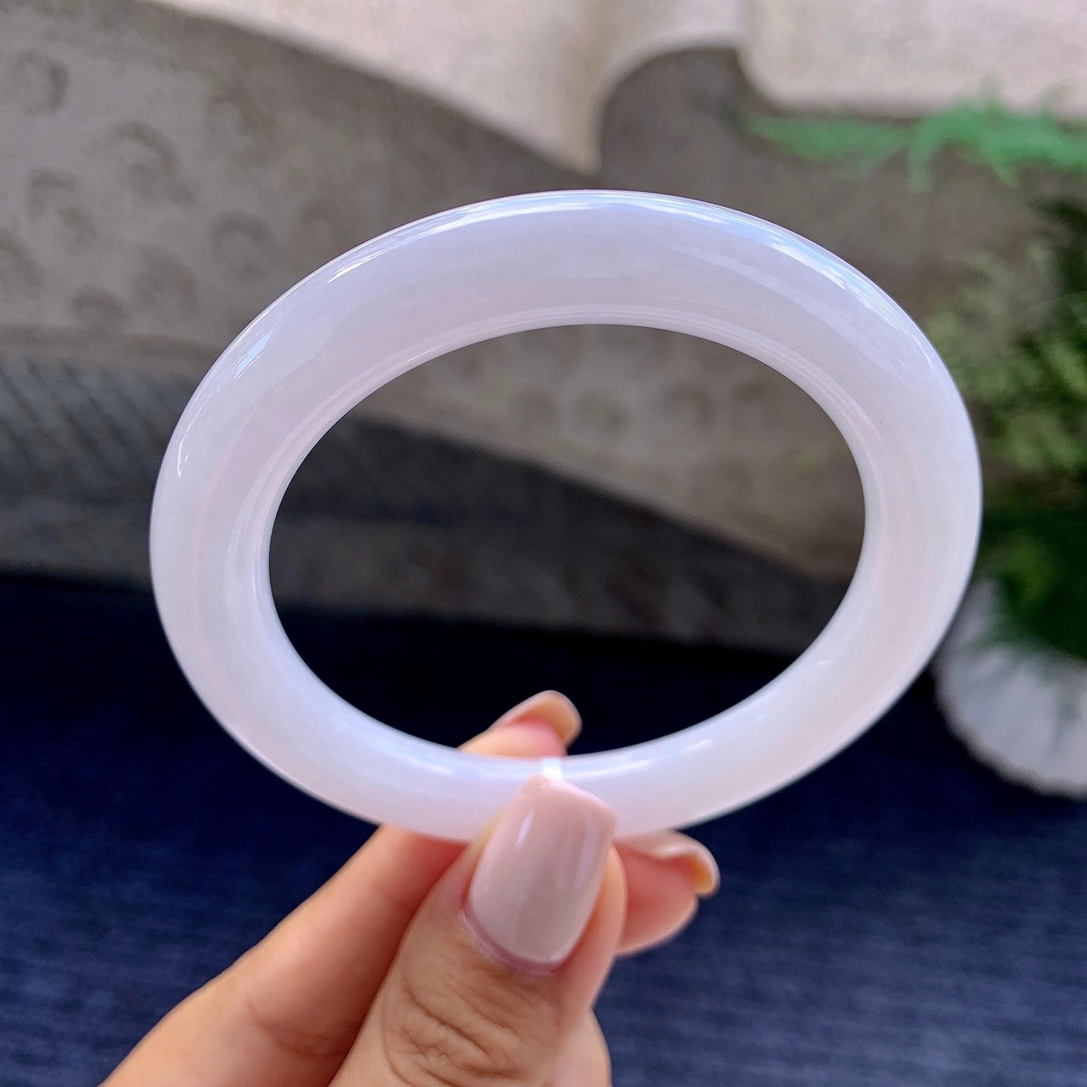 细糯种淡紫罗兰圆条手镯（54.6mm）（yc223954）