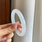 糯冰无色翡翠圆条手镯（52mm）（yc278682）