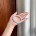 糯冰紫罗兰翡翠圆条手镯（52.2mm)（yc374794）