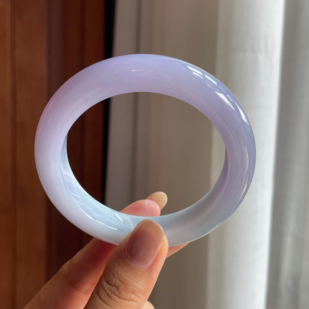 糯冰紫罗兰翡翠平安镯(58.5mm)（yc415422）