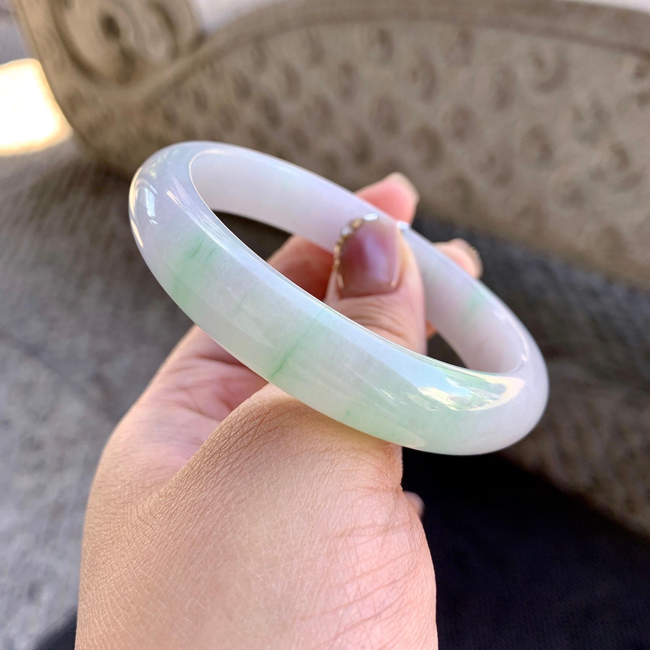 糯种飘花贵妃手镯（58mm）（yc273609）