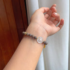 冰玻种雪花棉翡翠平安扣手串（yc248494）