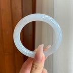 糯冰白月光翡翠平安镯（55mm）（yc278148）