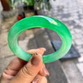 糯冰种阳绿圆条手镯（54mm）（yc292643）