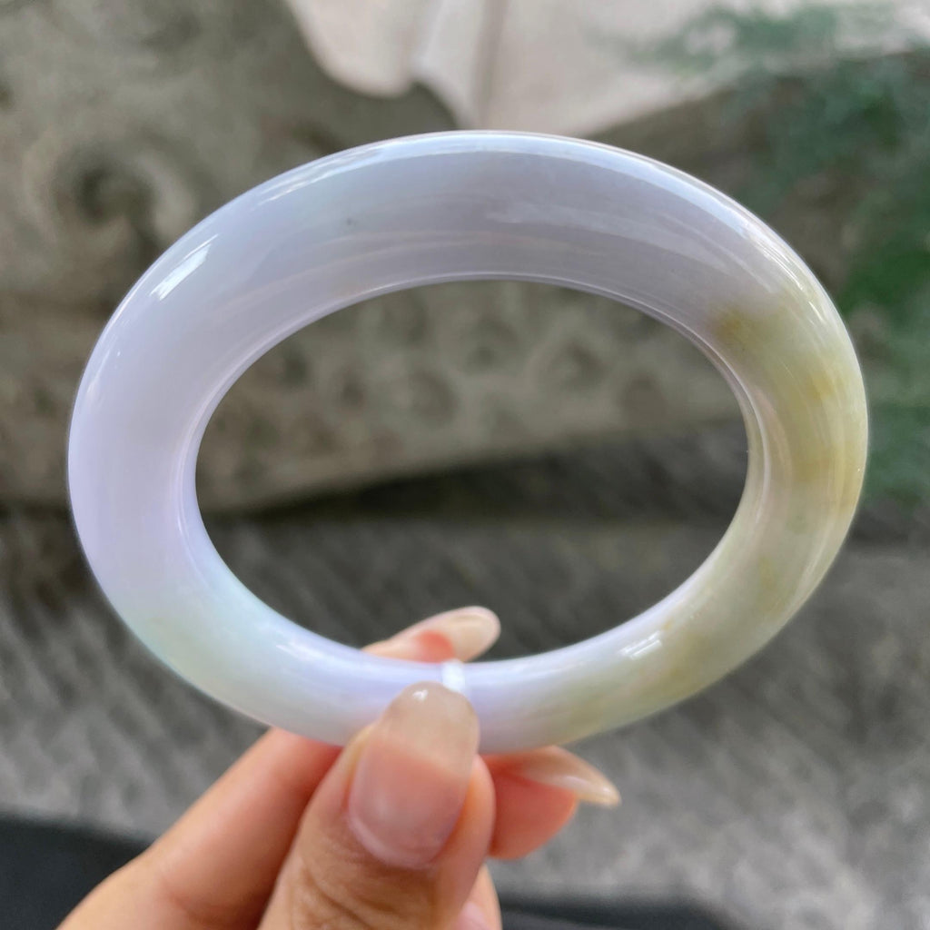 细糯种多彩圆条手镯54圈    天然缅甸A货翡翠（yc351370）
