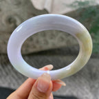 细糯种多彩圆条手镯54圈    天然缅甸A货翡翠（yc351370）