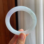 糯冰淡紫罗兰翡翠圆条手镯（52.3mm）（yc373954）