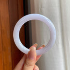 糯冰紫罗兰翡翠圆条手镯（56mm)（yc415548）