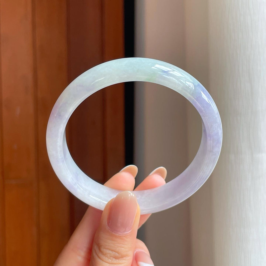 糯冰紫罗兰翡翠平安镯（59mm)（yc375379）