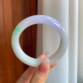 糯冰春带彩翡翠平安镯（57.5mm）（yc310368）