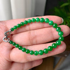 糯冰种满绿小米珠手链（yc221409）
