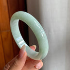 糯冰种晴底翡翠平安镯（56.5mm）（yc216831）