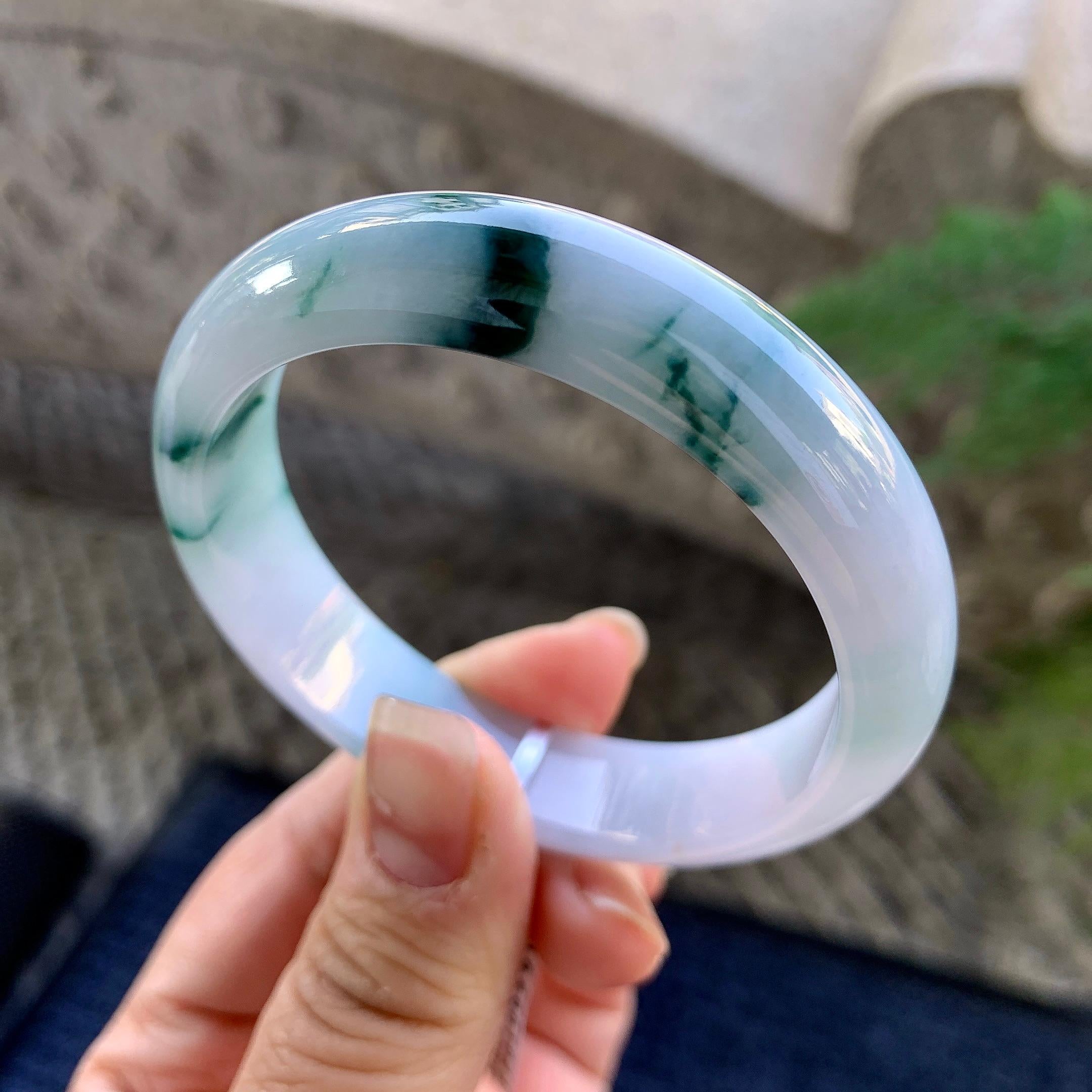细糯种飘花平安镯（54mm）（yc305695）