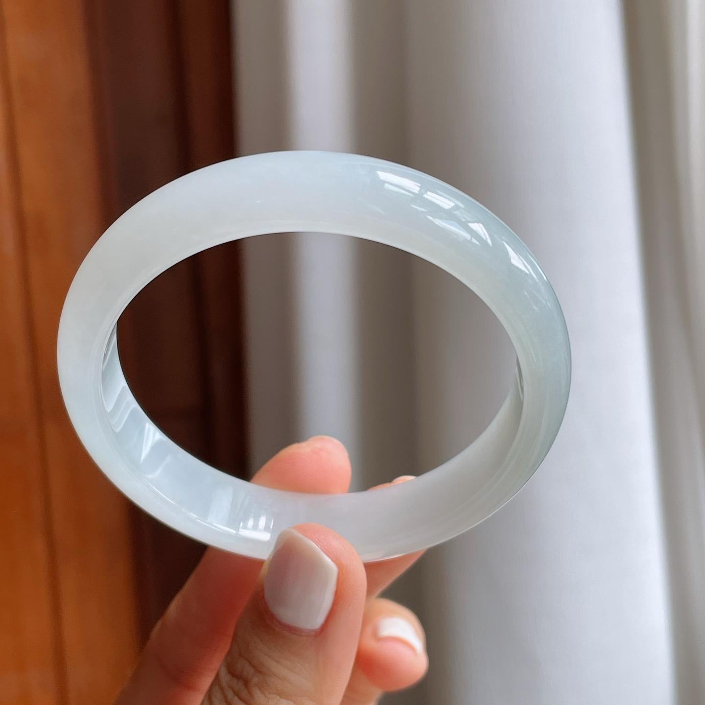 糯冰翡翠平安镯（58mm）（yc247652）