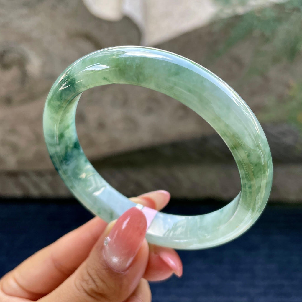 细糯种飘花正圈平安镯570.2圈      天然缅甸A货翡翠（yc426020）