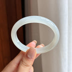 糯冰白月光翡翠贵妃镯 53圈（yc435331）