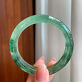 冰种飘花翡翠平安镯（53mm）（yc335293）