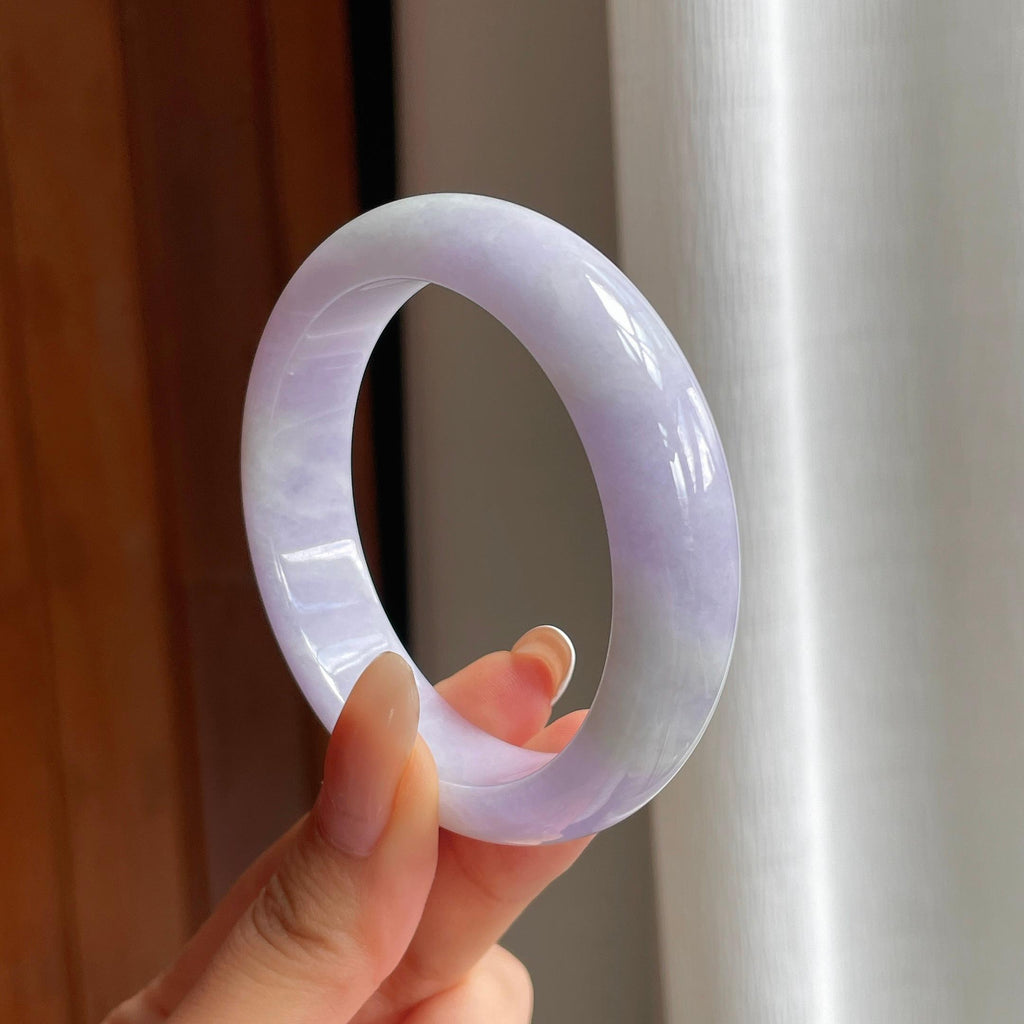 糯冰紫罗兰翡翠平安镯（54mm)（yc416131）
