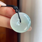 糯冰淡底色翡翠平安扣（yc241873）