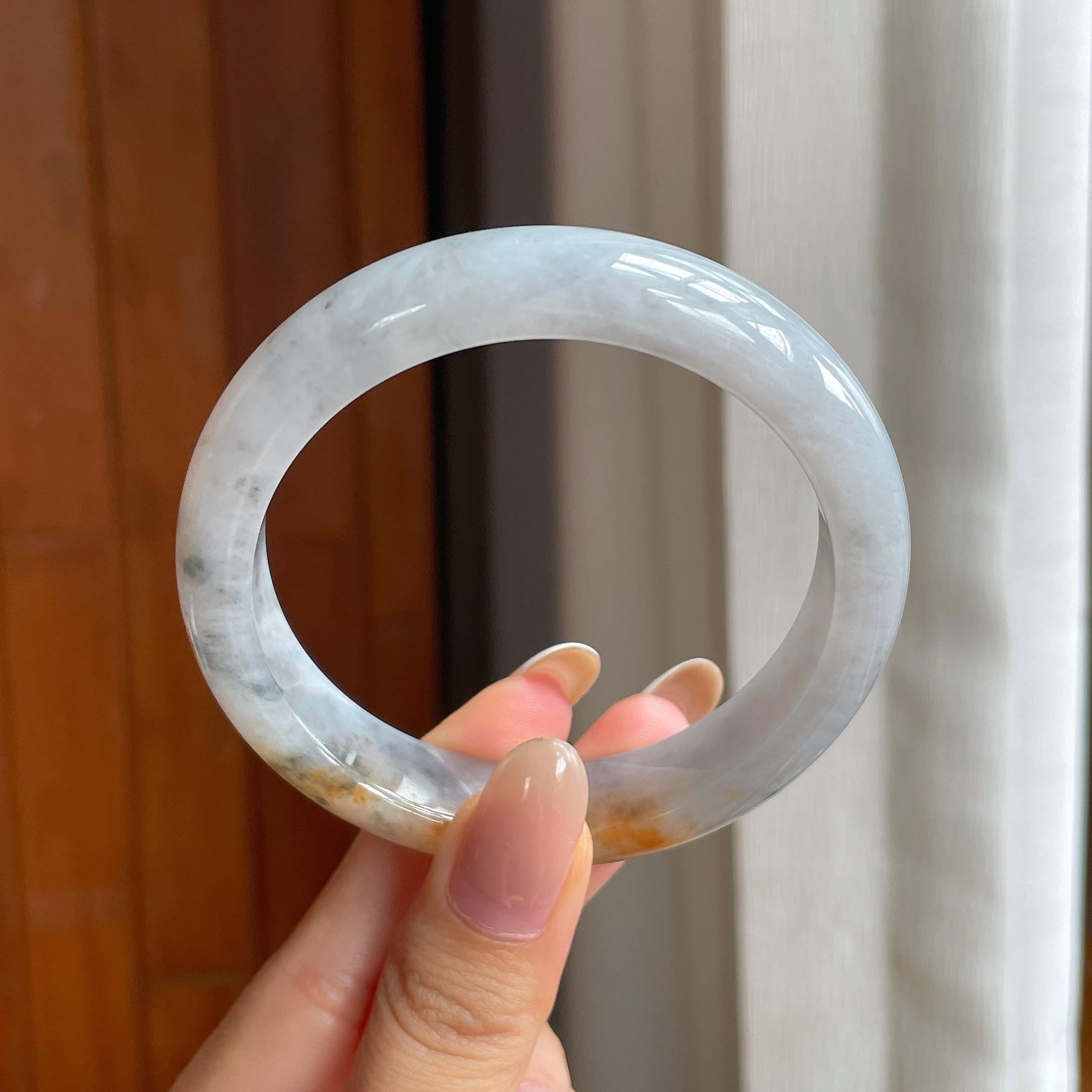 糯冰特色翡翠平安镯（57.2mm)（yc406323）