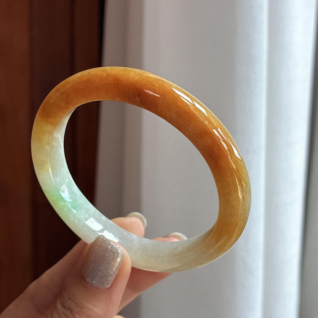 糯冰黄翡特色贵妃镯 56圈（yc747976）