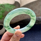 糯冰种飘花圆条手镯（53mm）（yc198215）
