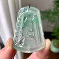 冰种晴水山水牌挂件（yc215946）