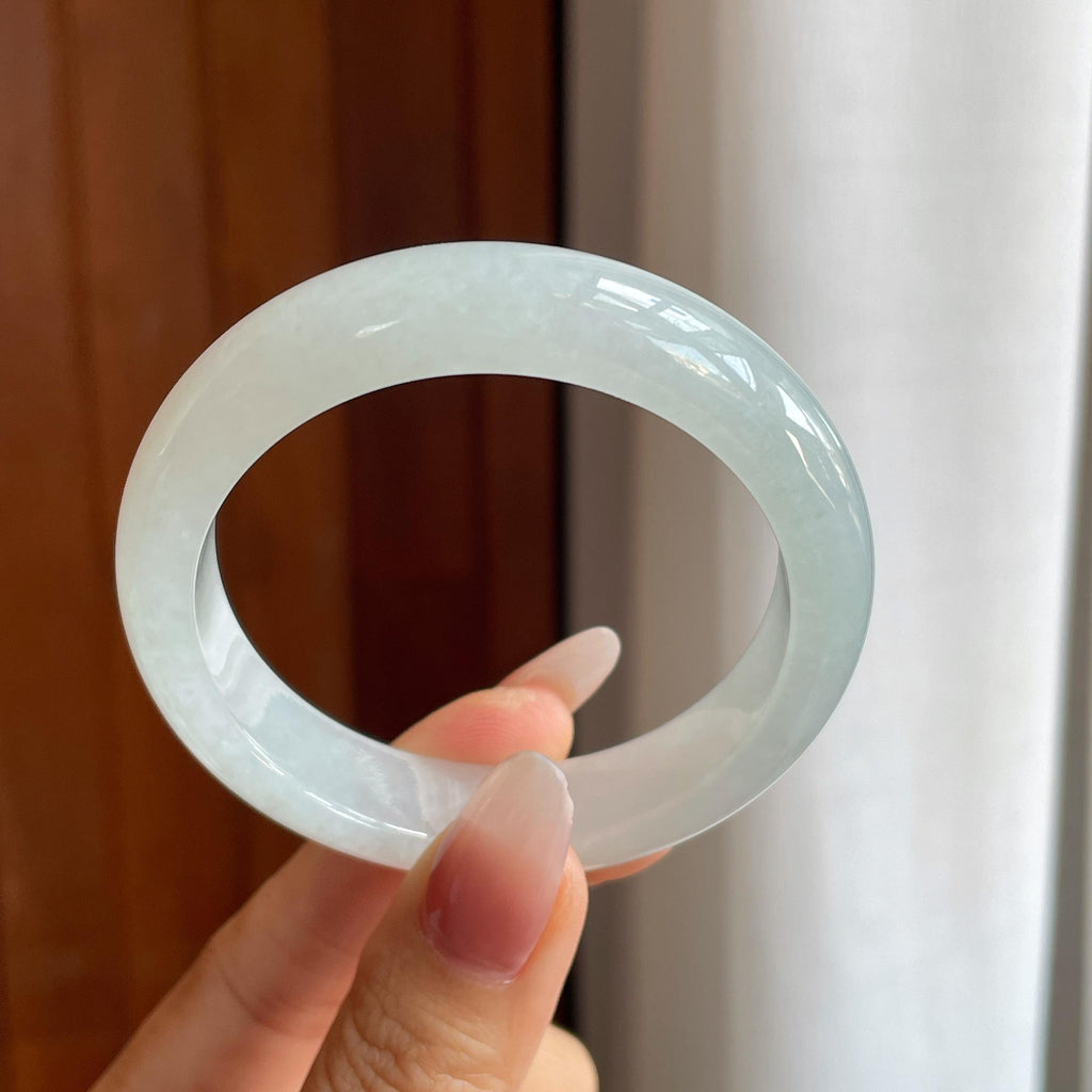 冰种无色翡翠平安镯（53mm）（yc302430）