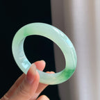 冰种飘花翡翠平安镯（54.6mm)（yc349351）
