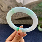 细糯种飘绿圆条手镯（56.6mm）（yc248100）