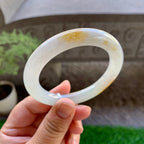 细糯种黄翡圆条手镯（53.6mm）（yc246657）