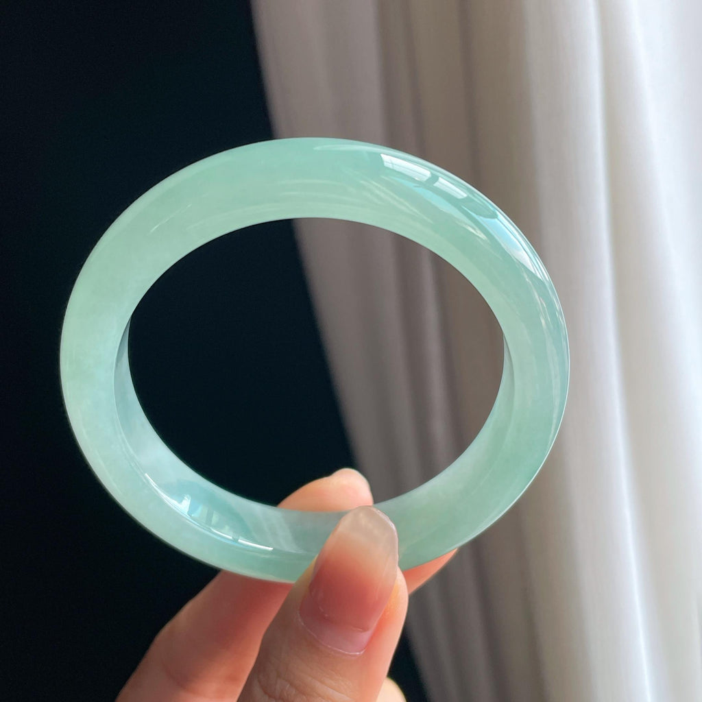冰种晴底翡翠平安镯（56mm）（yc343939）